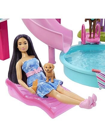 Barbie - Coffret piscine de rêve avec 6 espaces de jeu