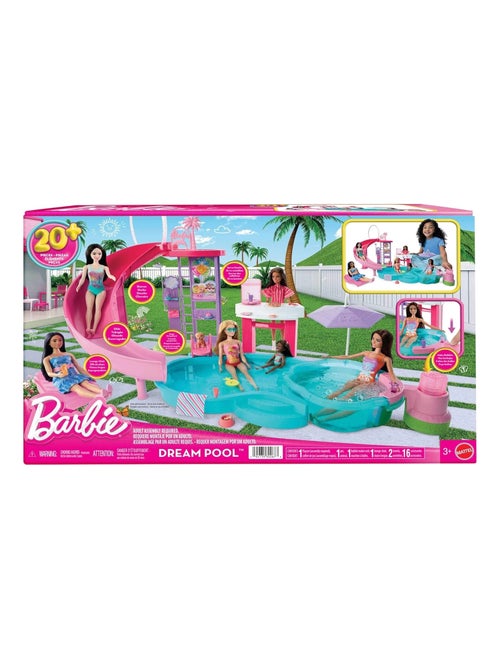 Barbie - Coffret piscine de rêve avec 6 espaces de jeu - Kiabi