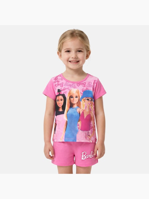 Barbie - ensemble t-shirt manches courtes et short imprimés - Kiabi