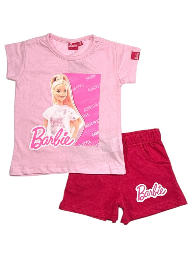 Barbie - Ensemble ​​T-shirt short Imprimé Barbie Rose - Kiabi