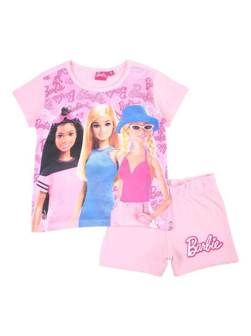 Barbie - Ensemble ​​T-shirt short Imprimé Barbie Rose - Kiabi