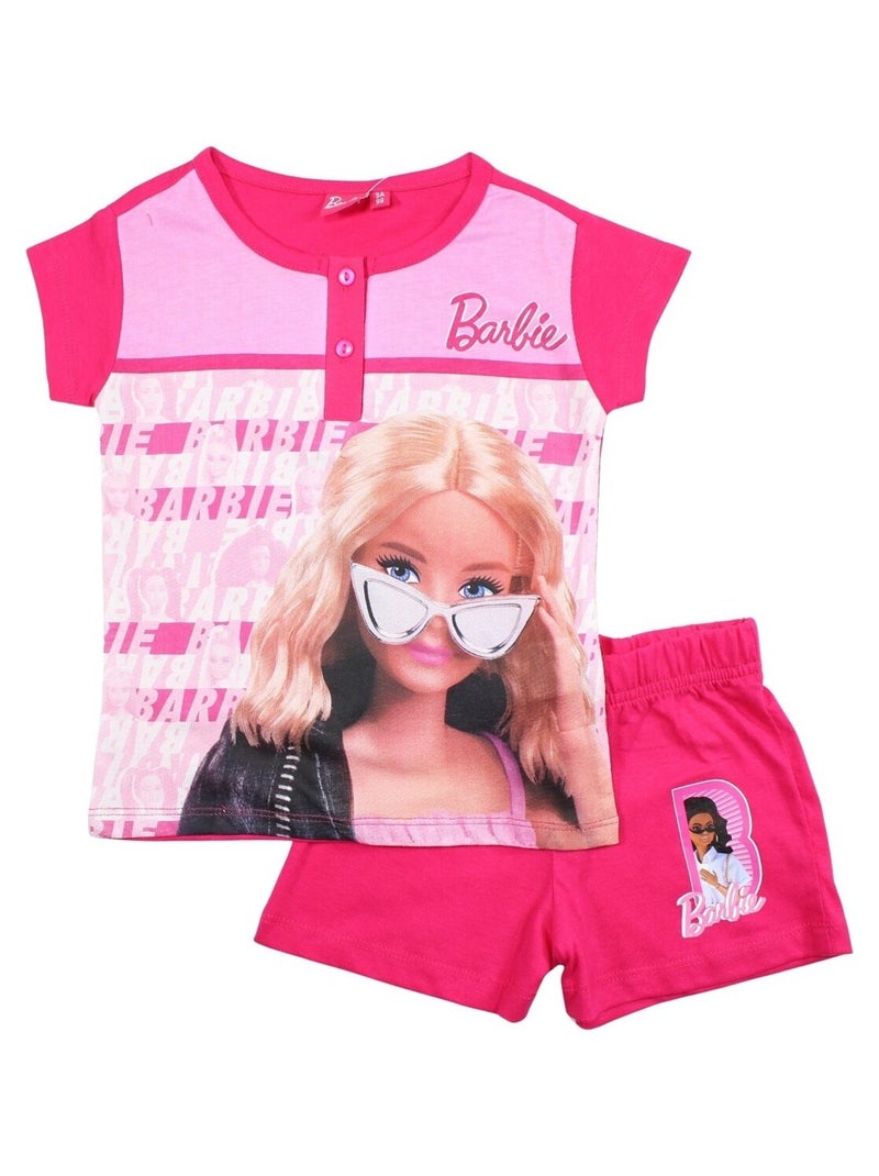 Barbie - Ensemble ​​T-shirt short Imprimé Barbie Rose fushia - Kiabi