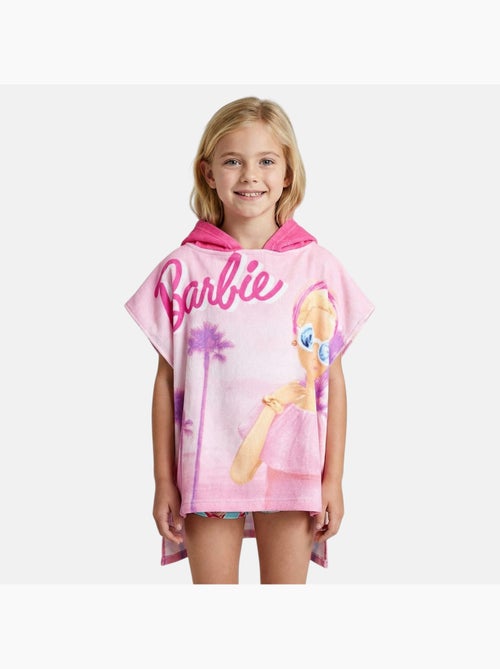 Barbie - poncho de bain à capuche imprimé - Kiabi