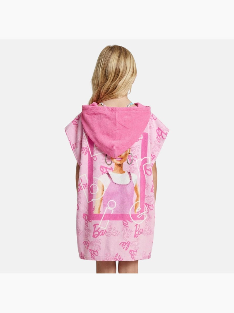 Barbie - Poncho de bain fille avec motifs Rose - Kiabi