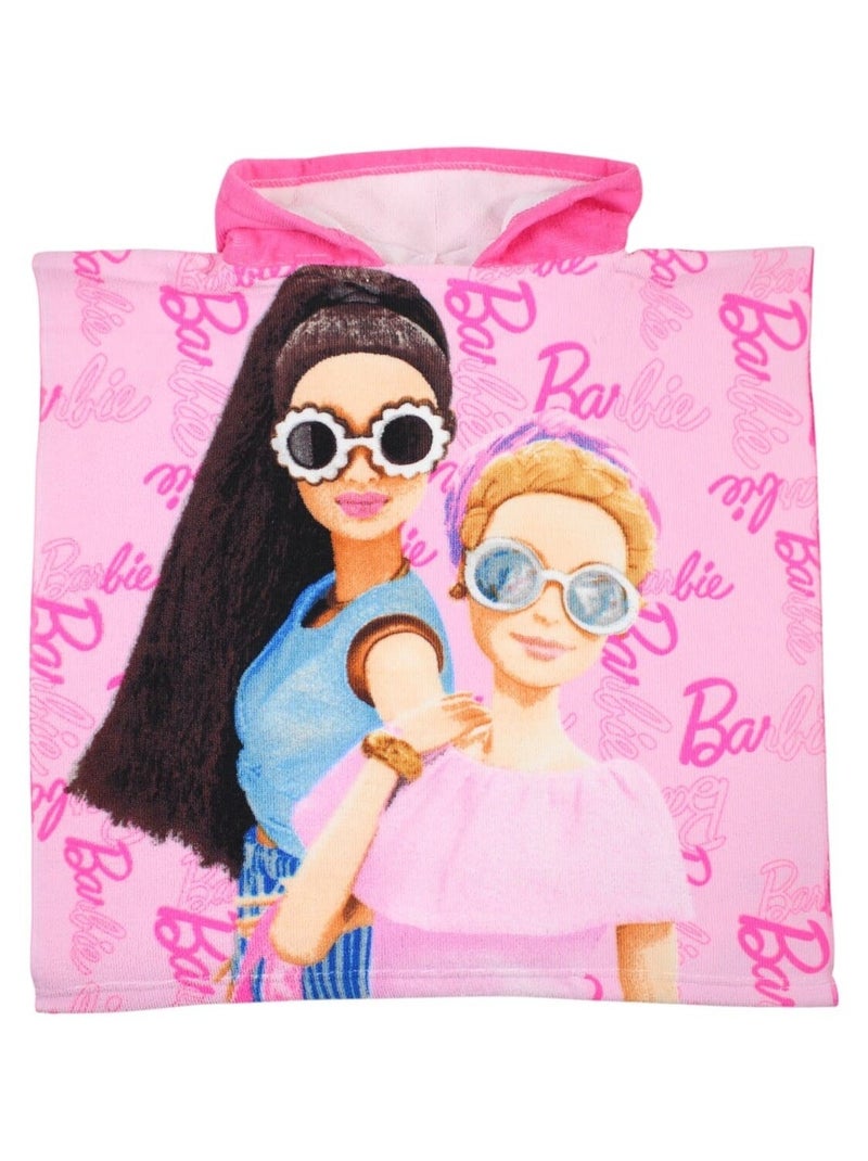 Barbie - Poncho imprimé Barbie Rose - Kiabi