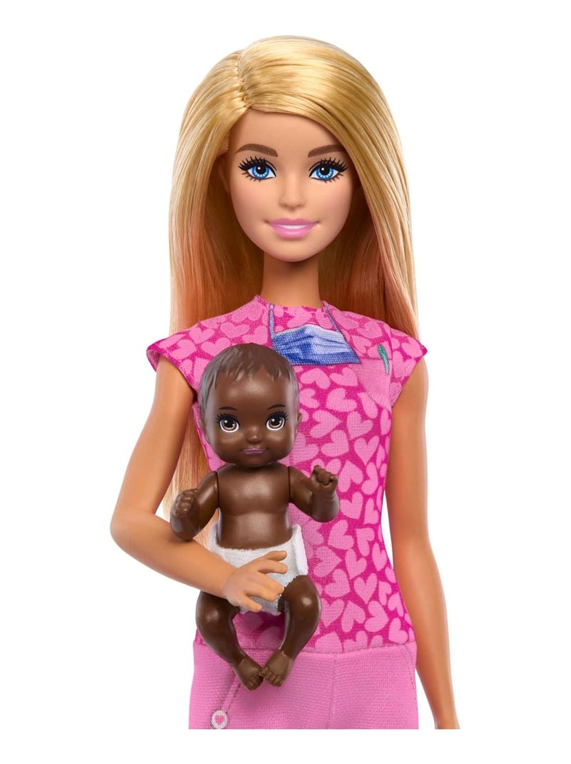 Barbie - Poupée avec cet de pédiatre Rose - Kiabi