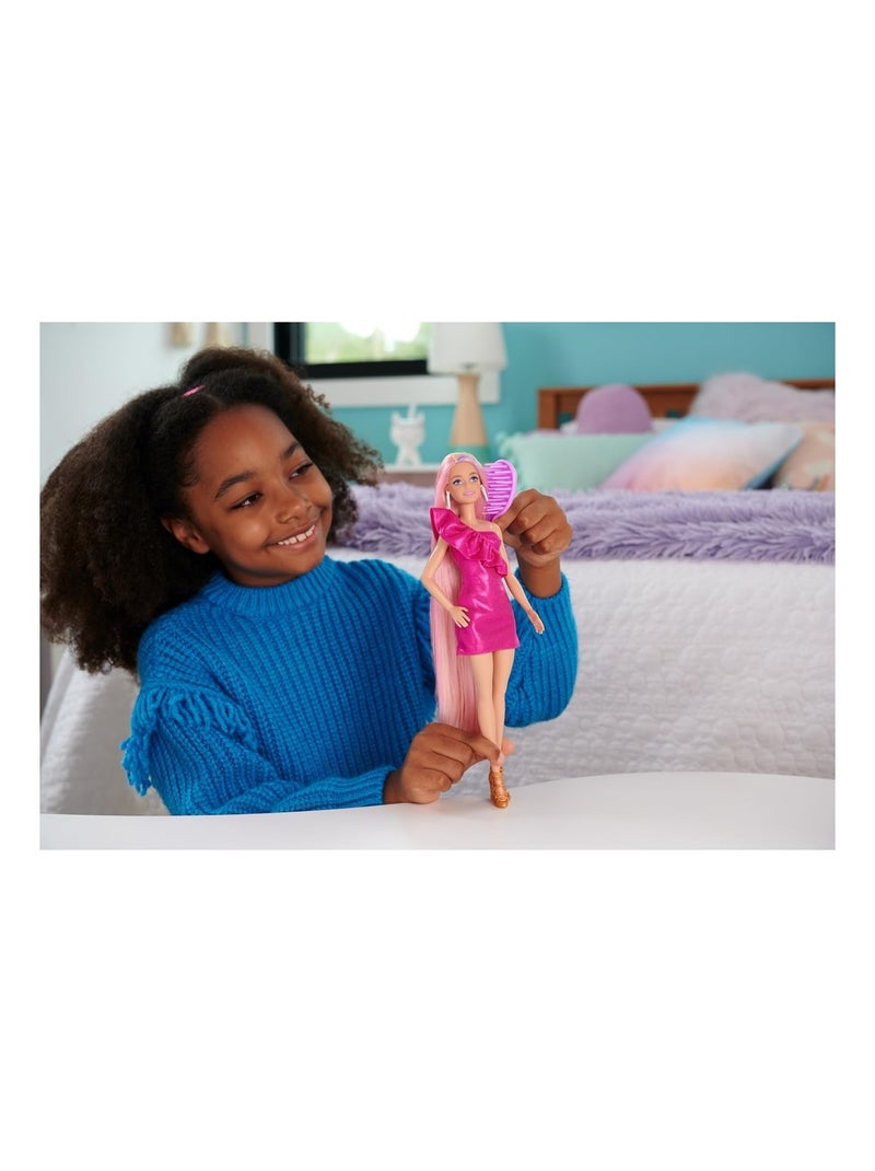 Barbie - Poupée avec cheveux blonds colorés Rose - Kiabi
