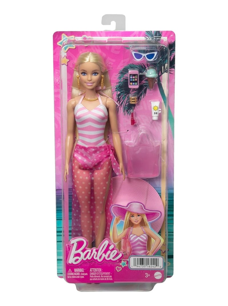 Barbie - Poupée de plage blonde Rose - Kiabi