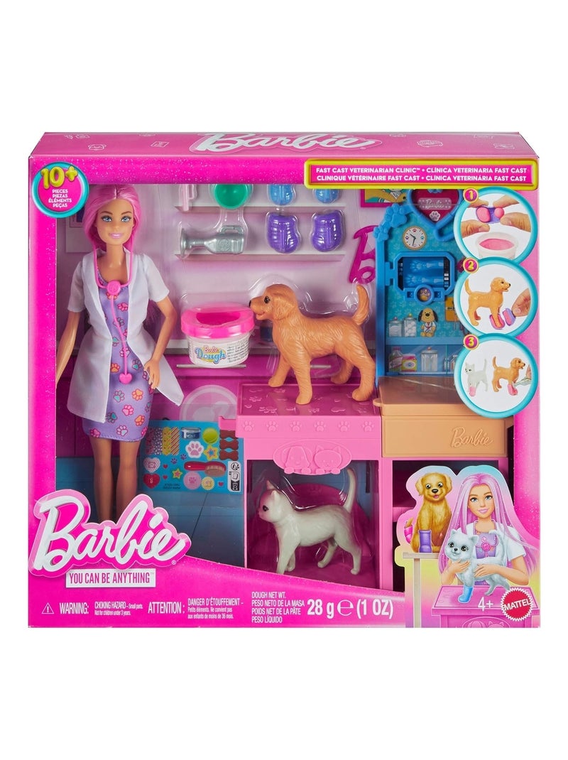 Barbie - Poupée et ensemble pour clinique vétérinaire Rose - Kiabi