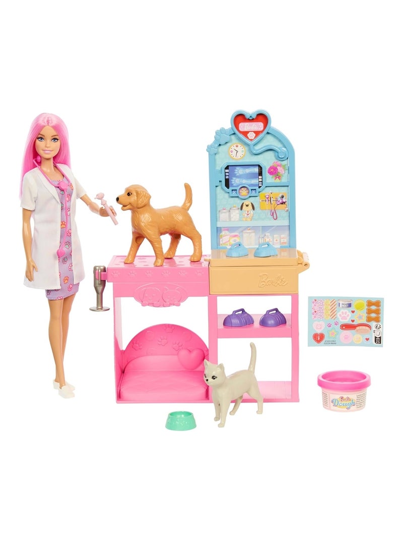 Barbie - Poupée et ensemble pour clinique vétérinaire Rose - Kiabi