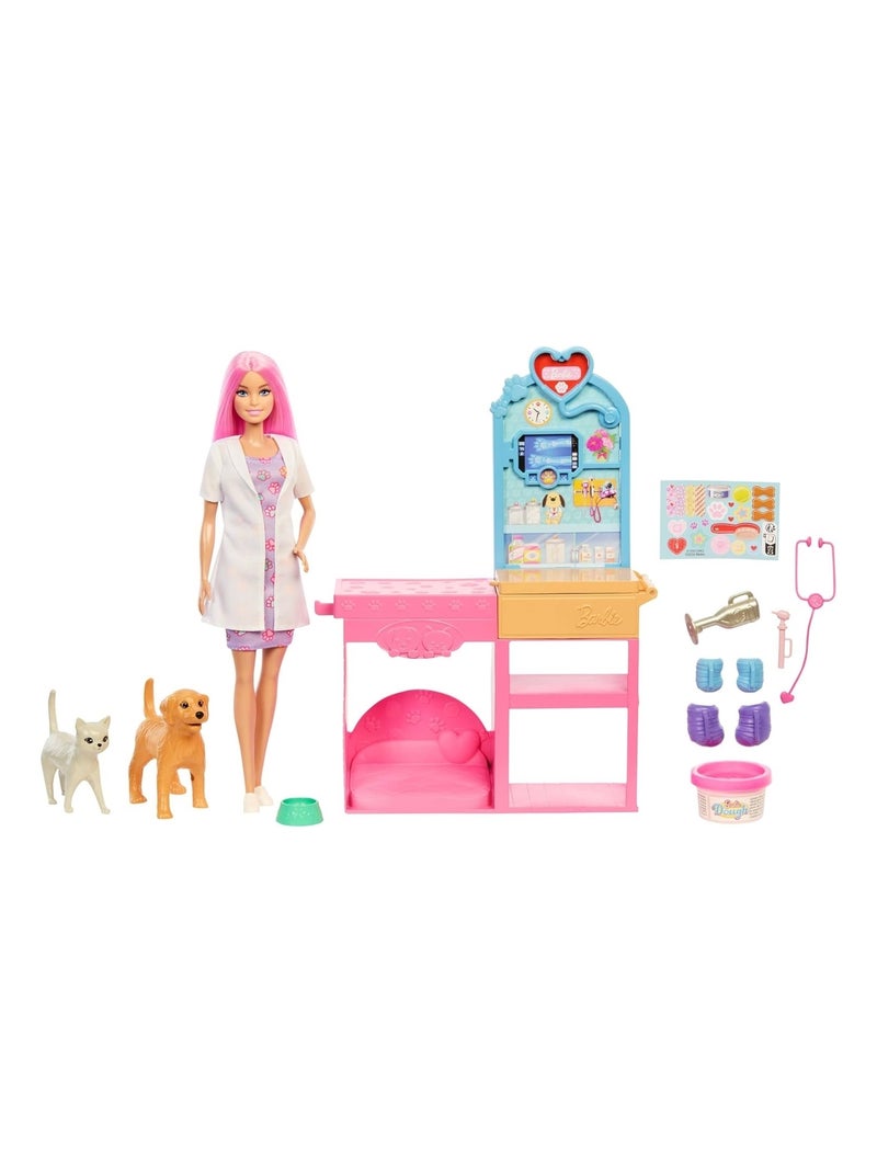 Barbie - Poupée et ensemble pour clinique vétérinaire Rose - Kiabi