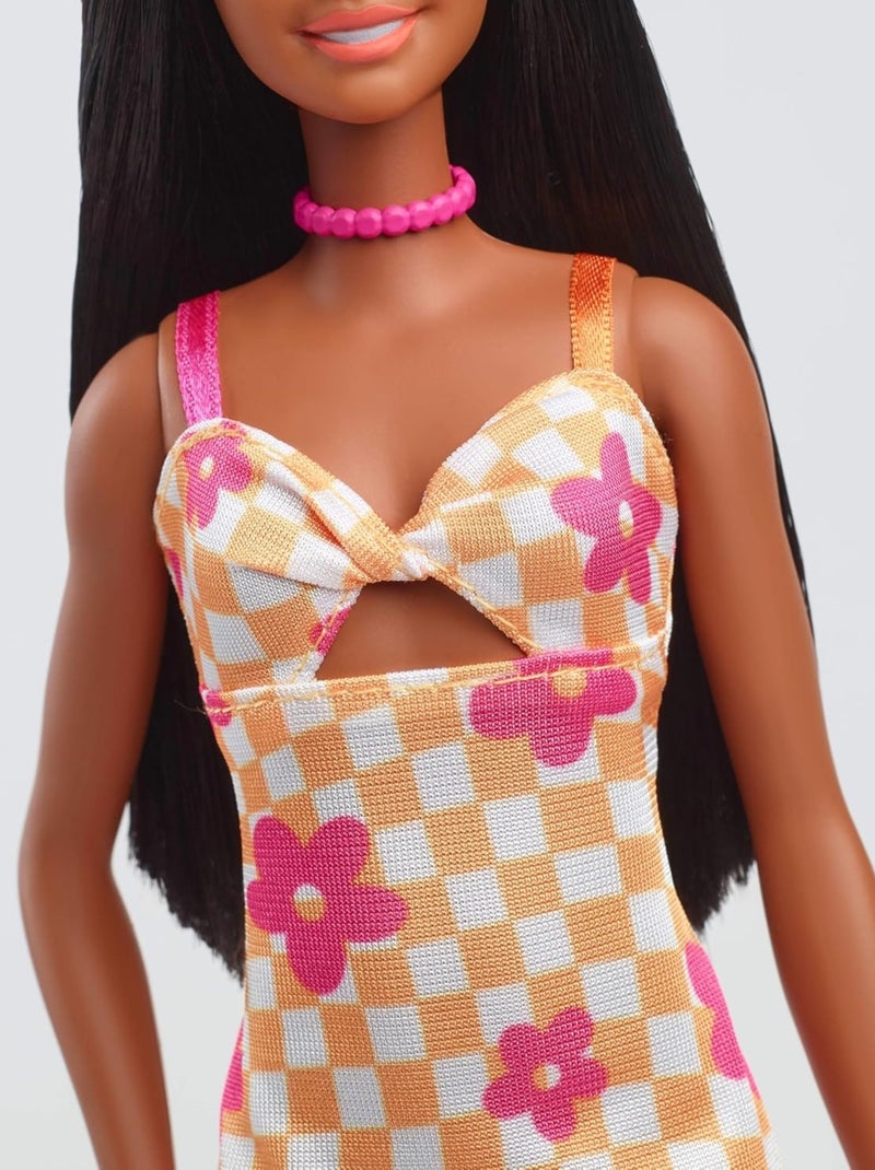 Barbie - Poupée Fashionistas Spring aux cheveux noirs Orange - Kiabi