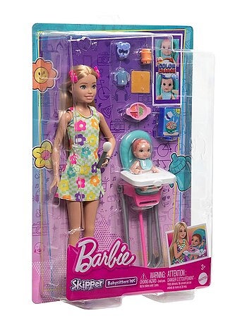 Barbie - Poupée Skipper et accessoires de baby-sitting