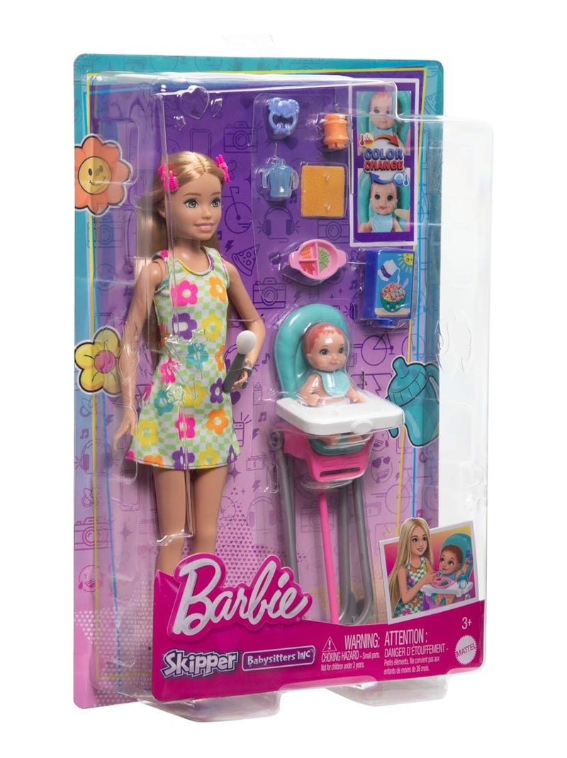Barbie - Poupée Skipper et accessoires de baby-sitting Multicolore - Kiabi