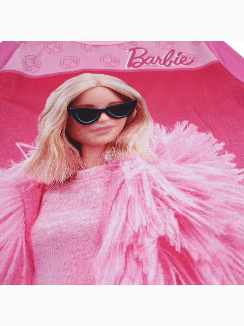 Barbie - Pyjama coton fille avec imprimé Rose fushia - Kiabi