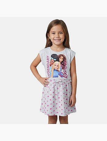 Barbie - robe à motifs manches courtes, col rond