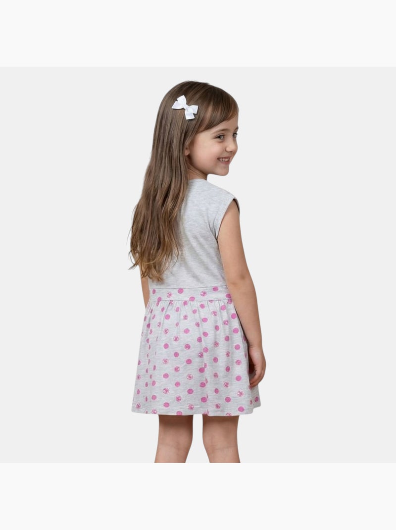 Barbie - Robe fille avec motifs rond Gris - Kiabi