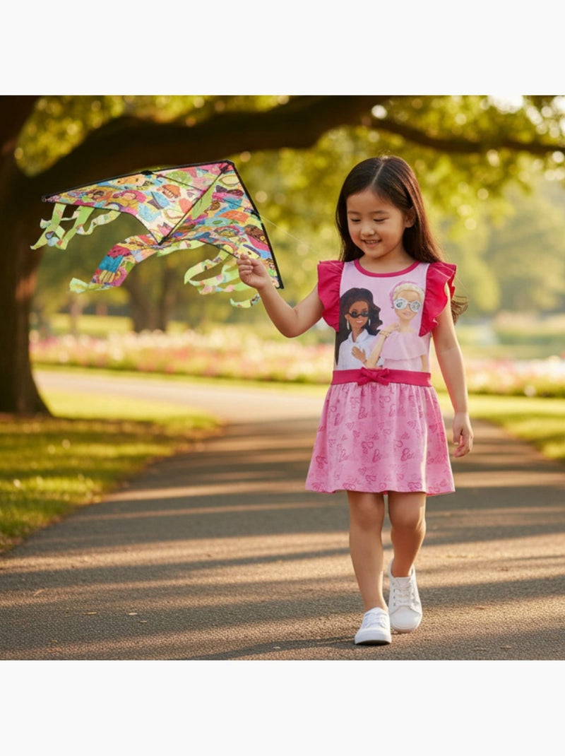 Barbie - Robe fille sans manches avec motifs Rose - Kiabi