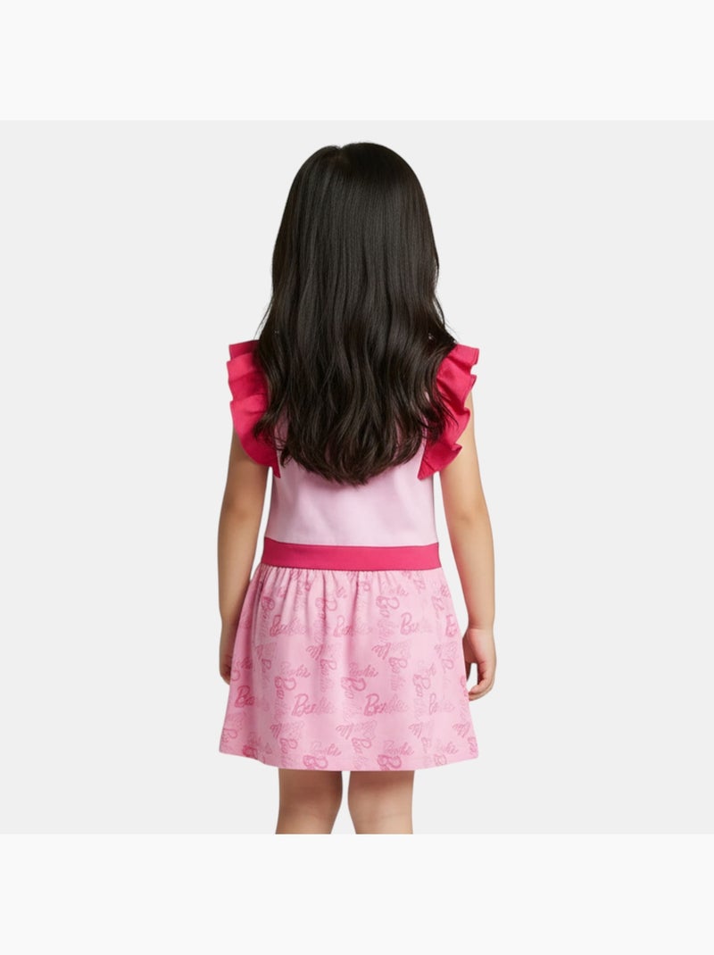 Barbie - Robe fille sans manches avec motifs Rose - Kiabi