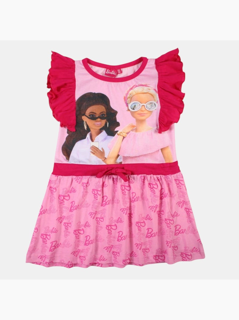 Barbie - Robe fille sans manches avec motifs Rose - Kiabi