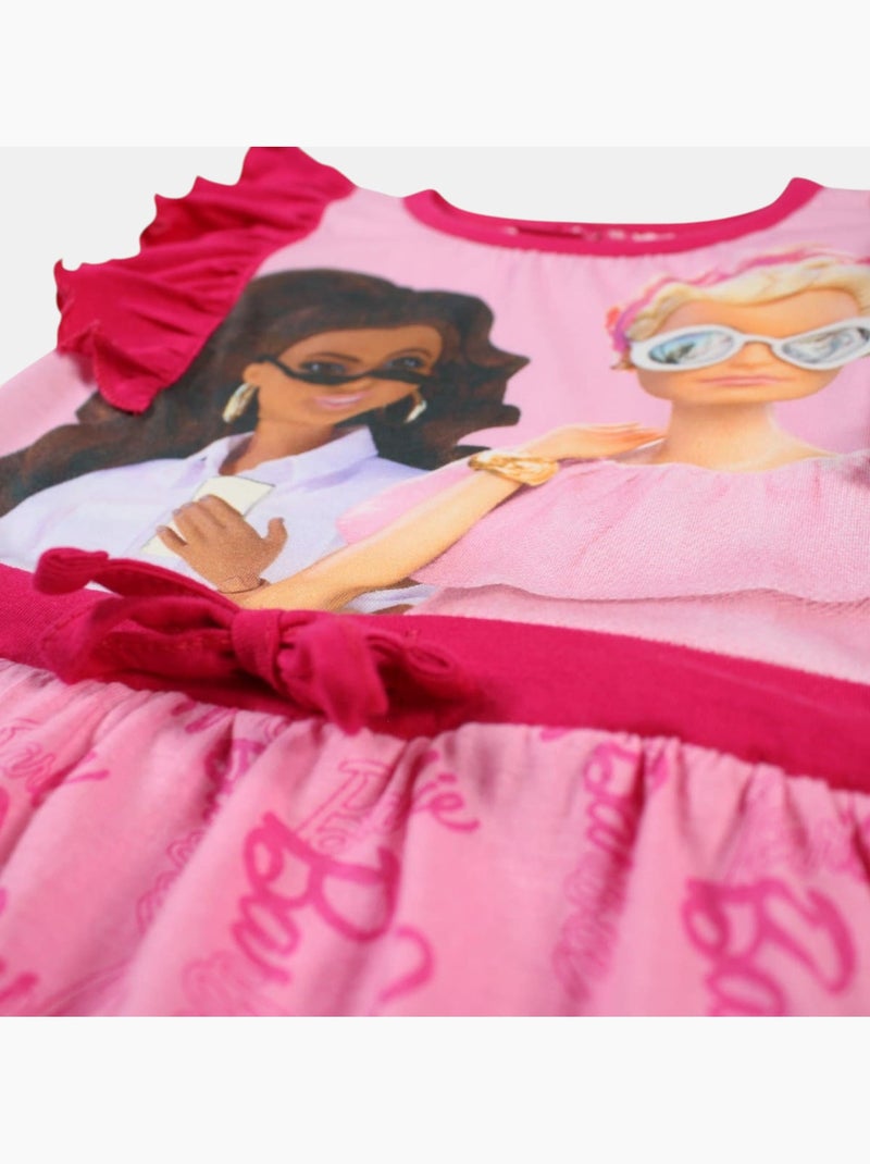 Barbie - Robe fille sans manches avec motifs Rose - Kiabi