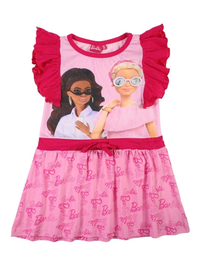 Barbie - Robe imprimé Barbie en coton Rose - Kiabi