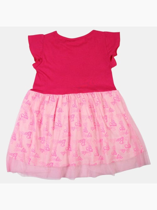 Barbie - robe imprimée avec jupe en tulle, coupe décontractée, col rond et sans manches - Kiabi