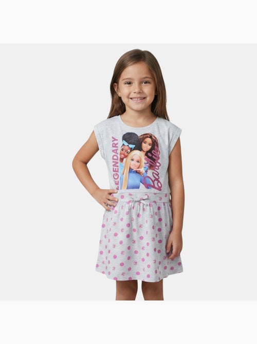 Barbie - robe manches courtes à motifs, coupe décontractée et col rond - Kiabi