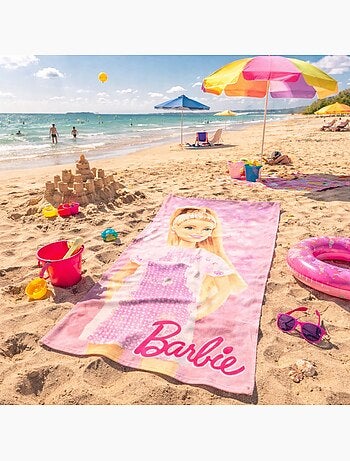 Barbie - Serviette de plage fille avec personnage