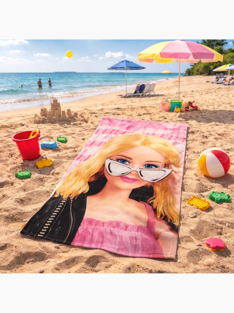 Barbie - Serviette de plage polyester fille Rose - Kiabi