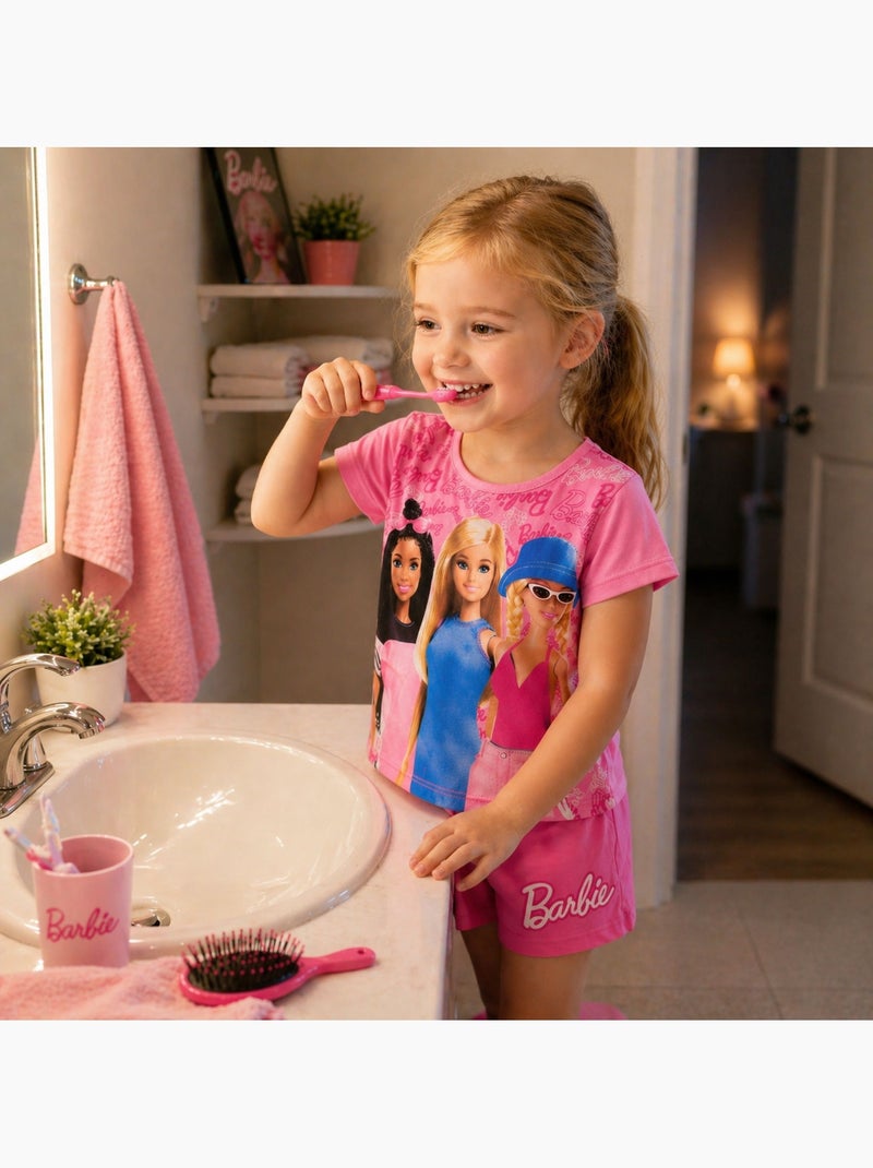 Barbie - T-shirt manches courtes avec short Rose - Kiabi