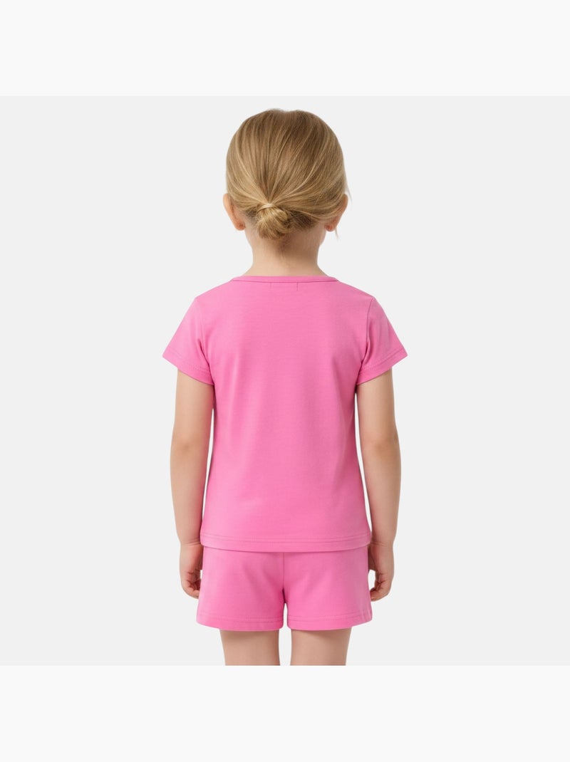 Barbie - T-shirt manches courtes avec short Rose - Kiabi