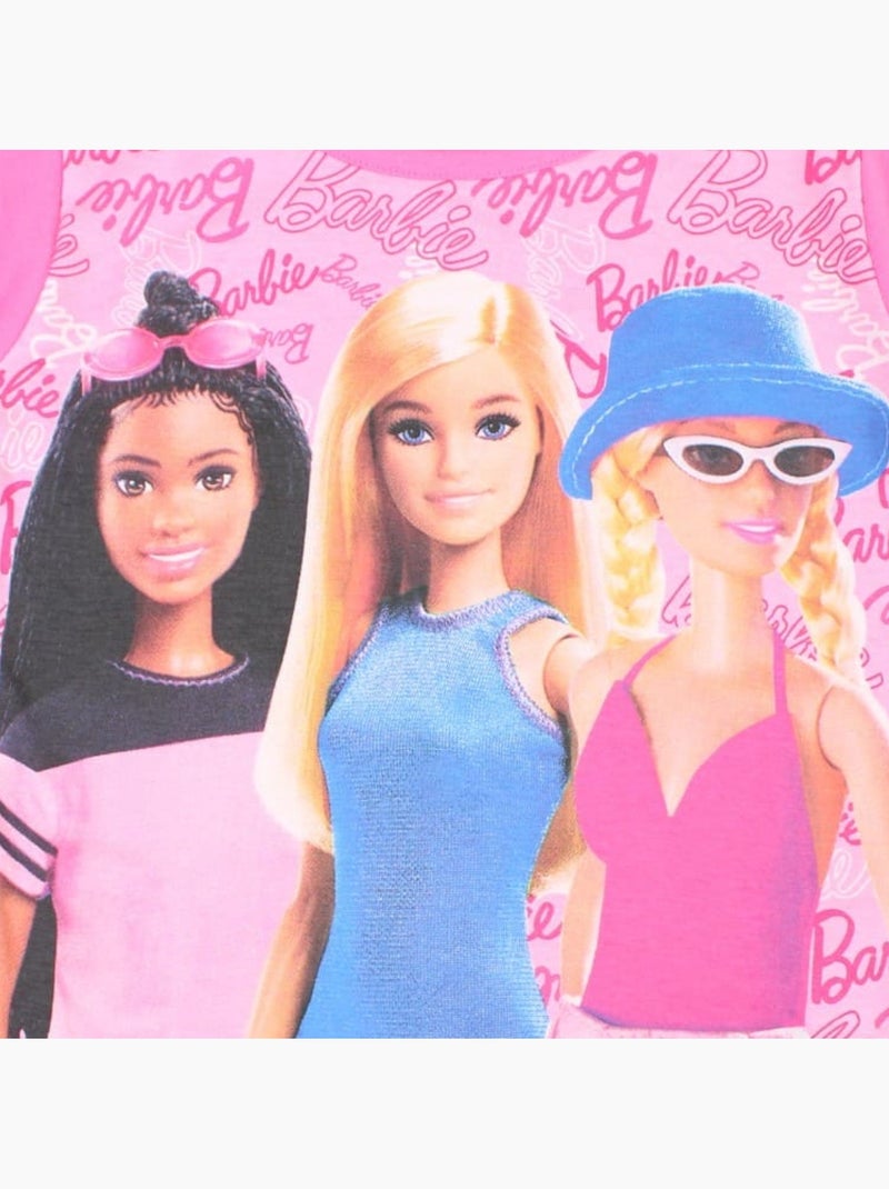 Barbie - T-shirt manches courtes avec short Rose - Kiabi