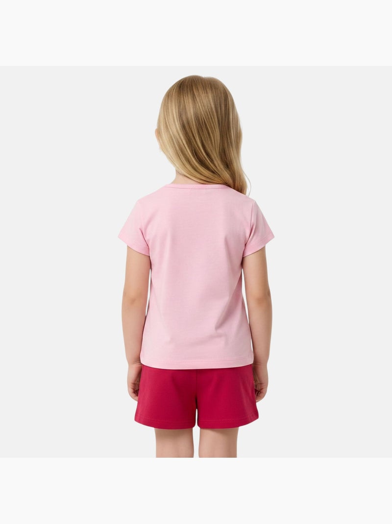 Barbie - T-shirt manches courtes avec short Rose - Kiabi