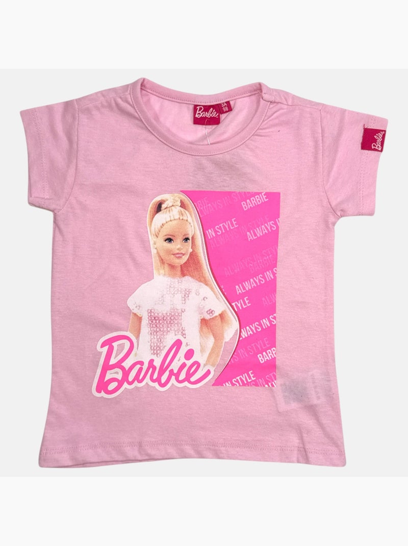 Barbie - T-shirt manches courtes avec short Rose - Kiabi