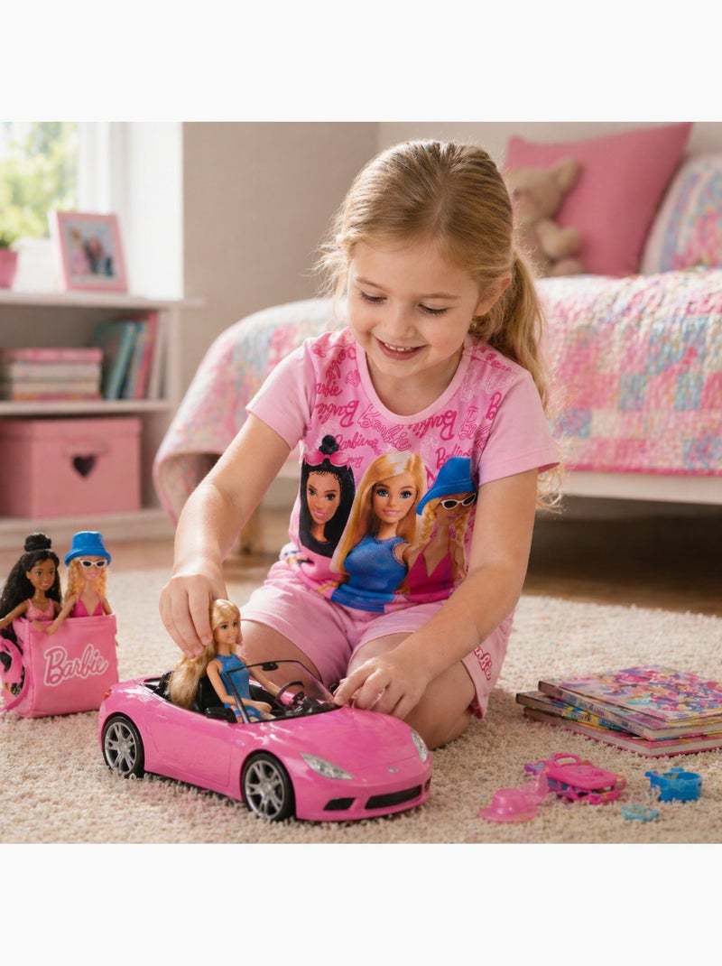 Barbie - T-shirt manches courtes avec short Rose - Kiabi