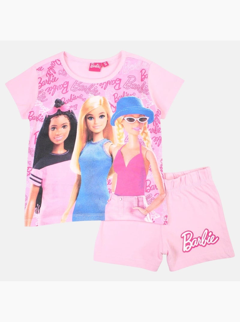 Barbie - T-shirt manches courtes avec short Rose - Kiabi