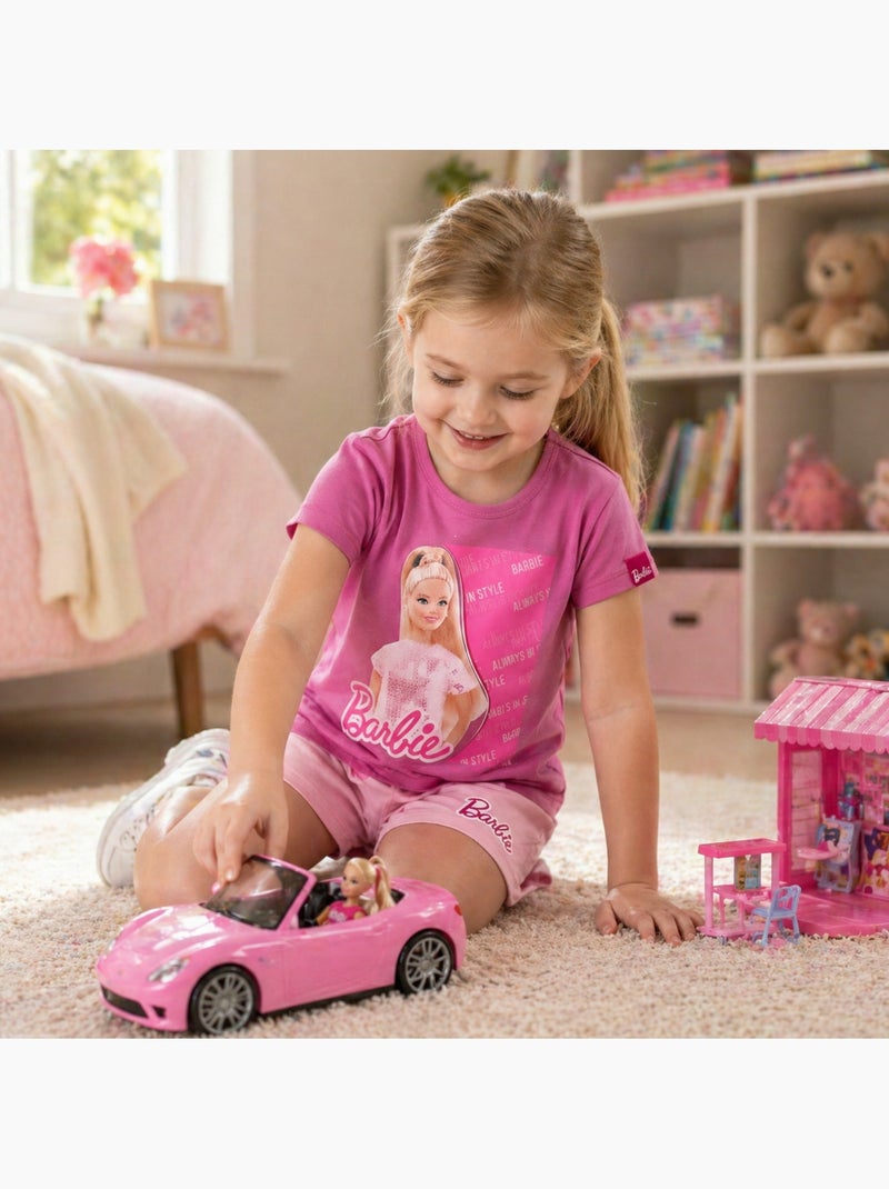 Barbie - t-shirt manches courtes avec short Rose - Kiabi
