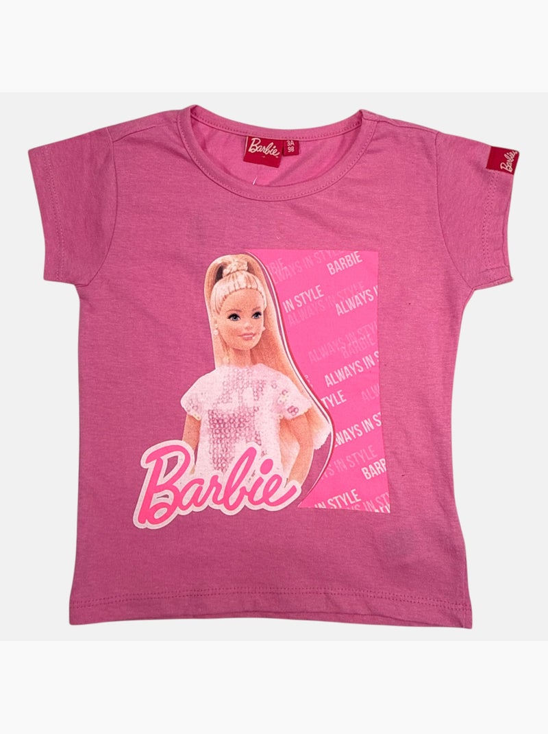 Barbie - t-shirt manches courtes avec short Rose - Kiabi