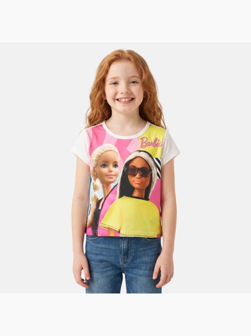 Barbie - T-shirt manches courtes fille avec imprimé - Kiabi