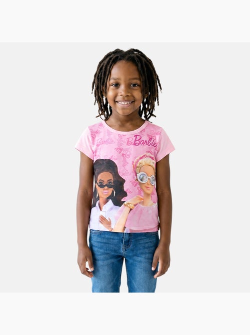 Barbie - T-shirt manches courtes fille avec imprimé - Kiabi