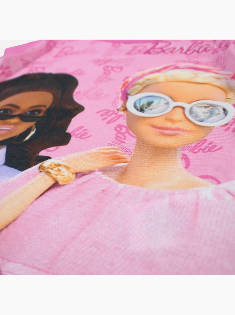 Barbie - T-shirt manches courtes fille avec imprimé Rose clair - Kiabi