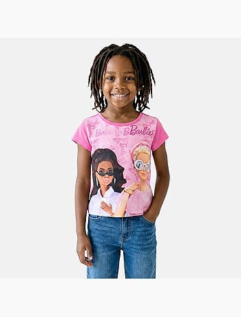 Barbie - T-shirt manches courtes fille avec imprimé