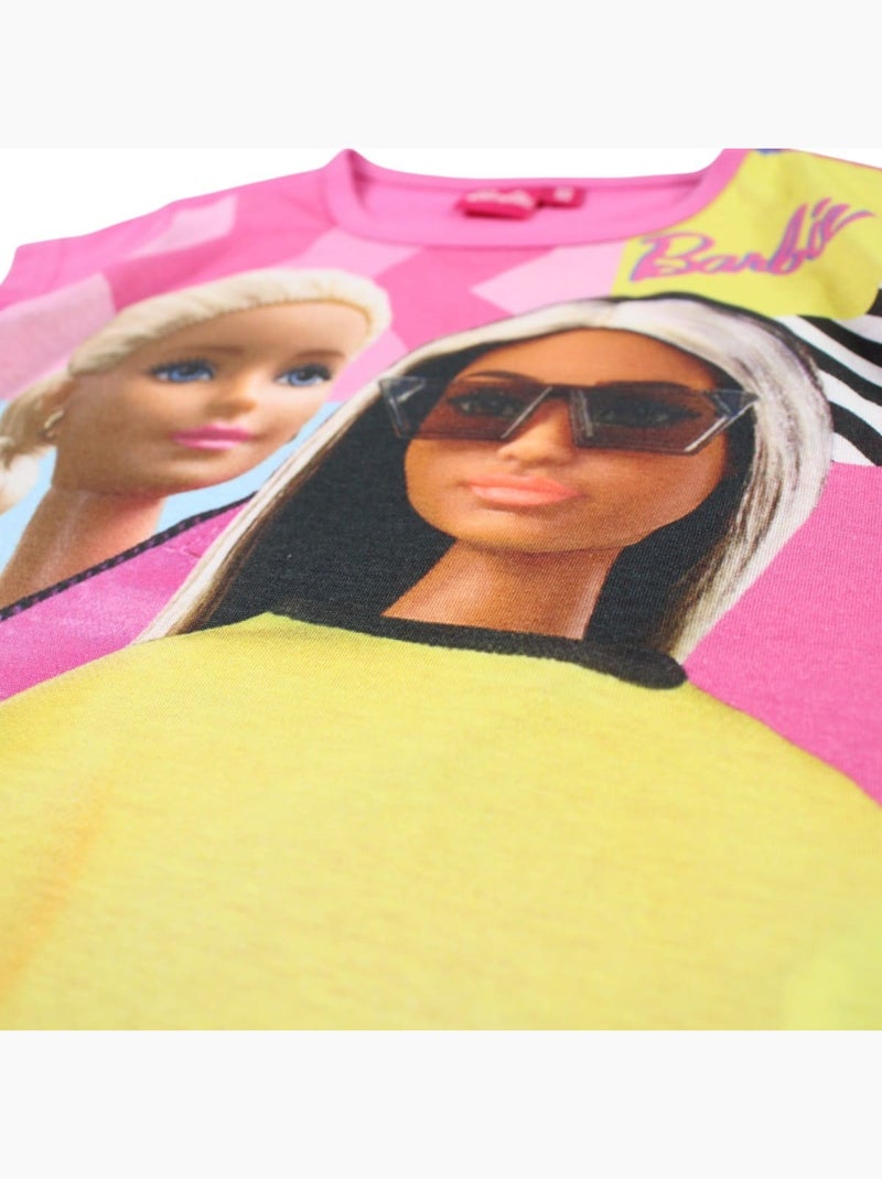 Barbie - T-shirt manches courtes fille avec imprimé Rose - Kiabi