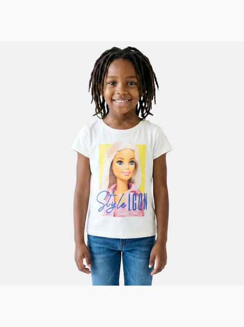 Barbie - t-shirt manches courtes imprimé, coupe droite et col rond - Kiabi