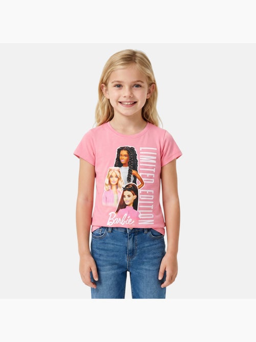 Barbie - t-shirt manches courtes imprimé, coupe droite et col rond - Kiabi