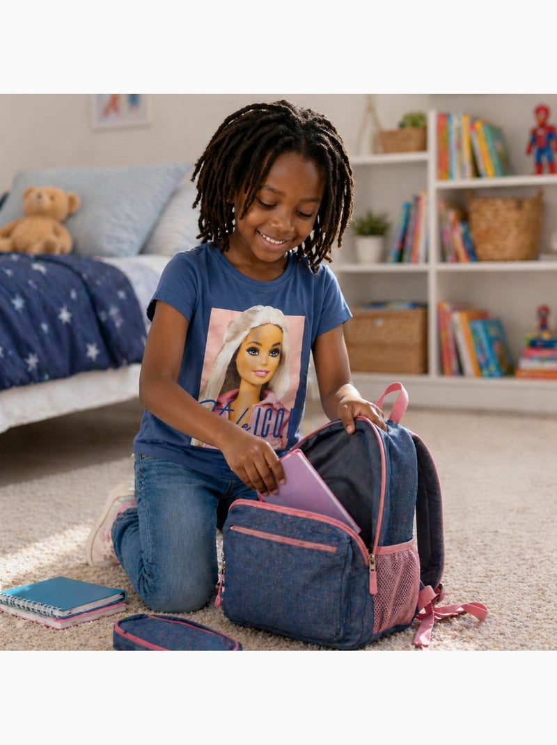 Barbie - Top fille avec imprimé Bleu marine - Kiabi