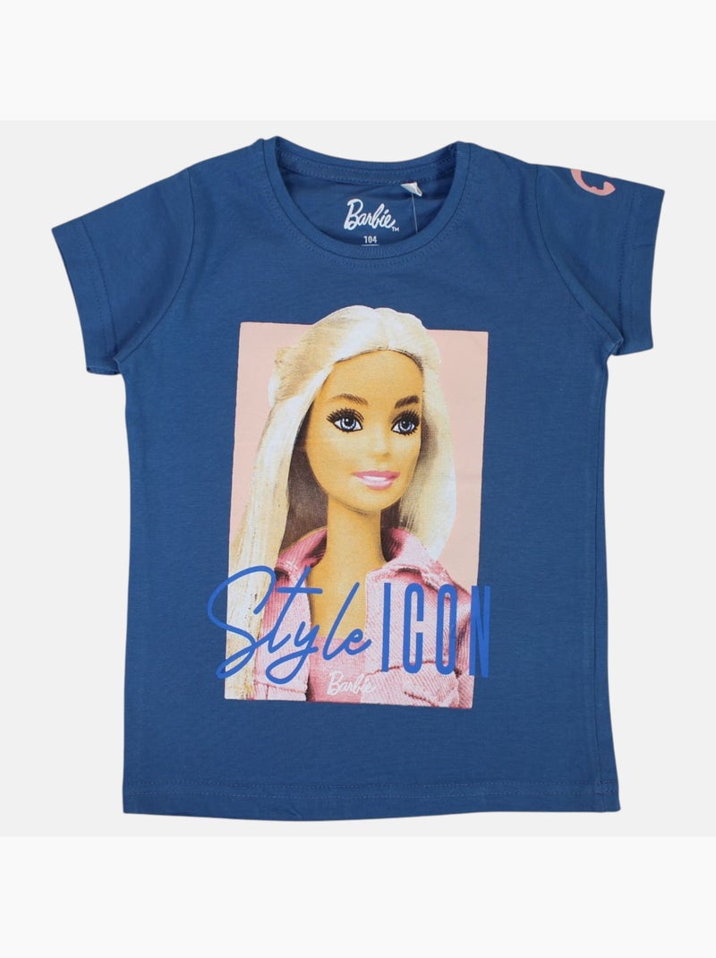 Barbie - Top fille avec imprimé Bleu marine - Kiabi