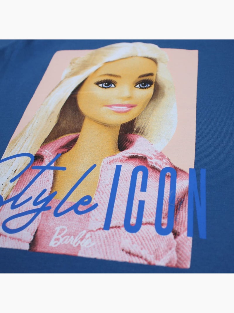 Barbie - Top fille avec imprimé Bleu marine - Kiabi