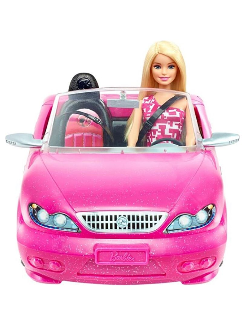 Lot Barbie sa fille et voiture sonore+vêtements - Barbie